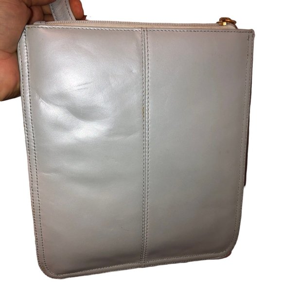 Cee Klein Deadstock NEW NWT vintage pearlized blue leather cross body me… - Picture 4 of 8